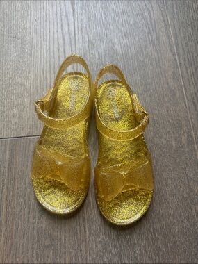 Gold Glitter Kids Sandals with Bow